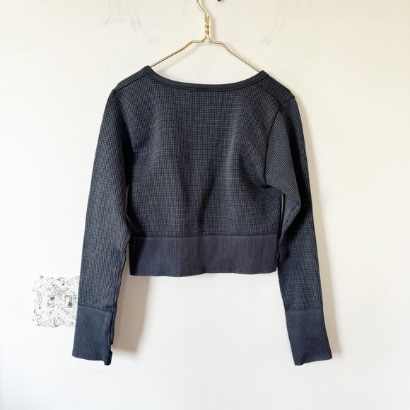 NWOT Aerie Offline Main Squeeze Charcoal Gray Seamless Thermal Crop Top XL - Picture 8 of 8